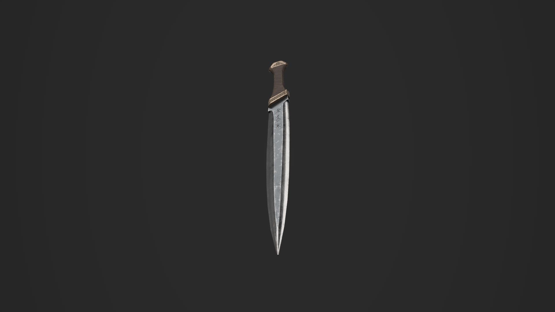 Viking knife Low-poly 3D model_2