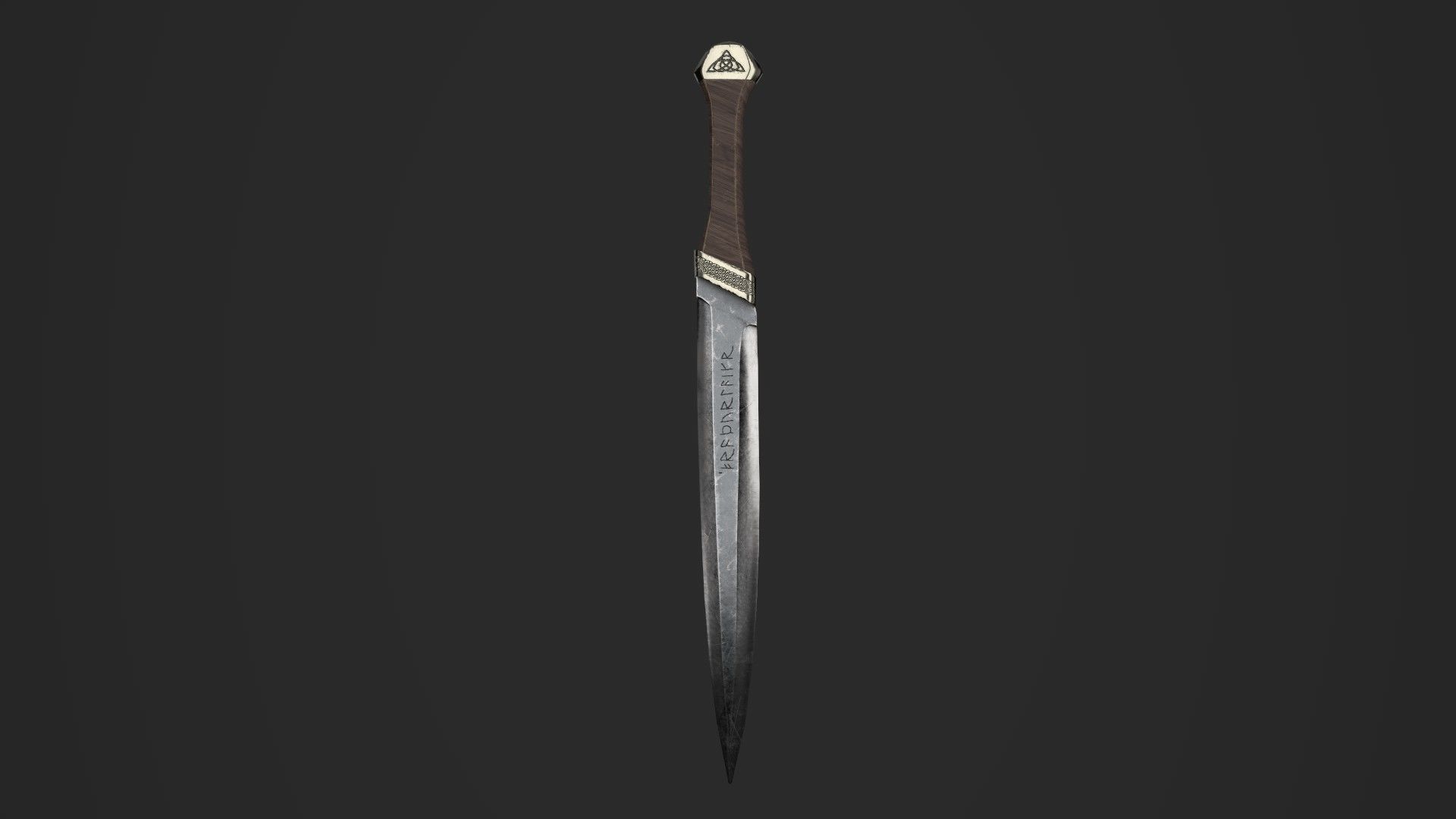 Viking knife Low-poly 3D model_1