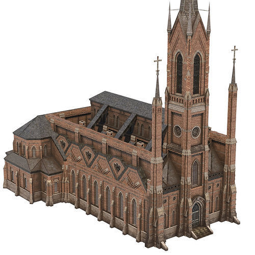 Church 03 Low-poly 3D model
