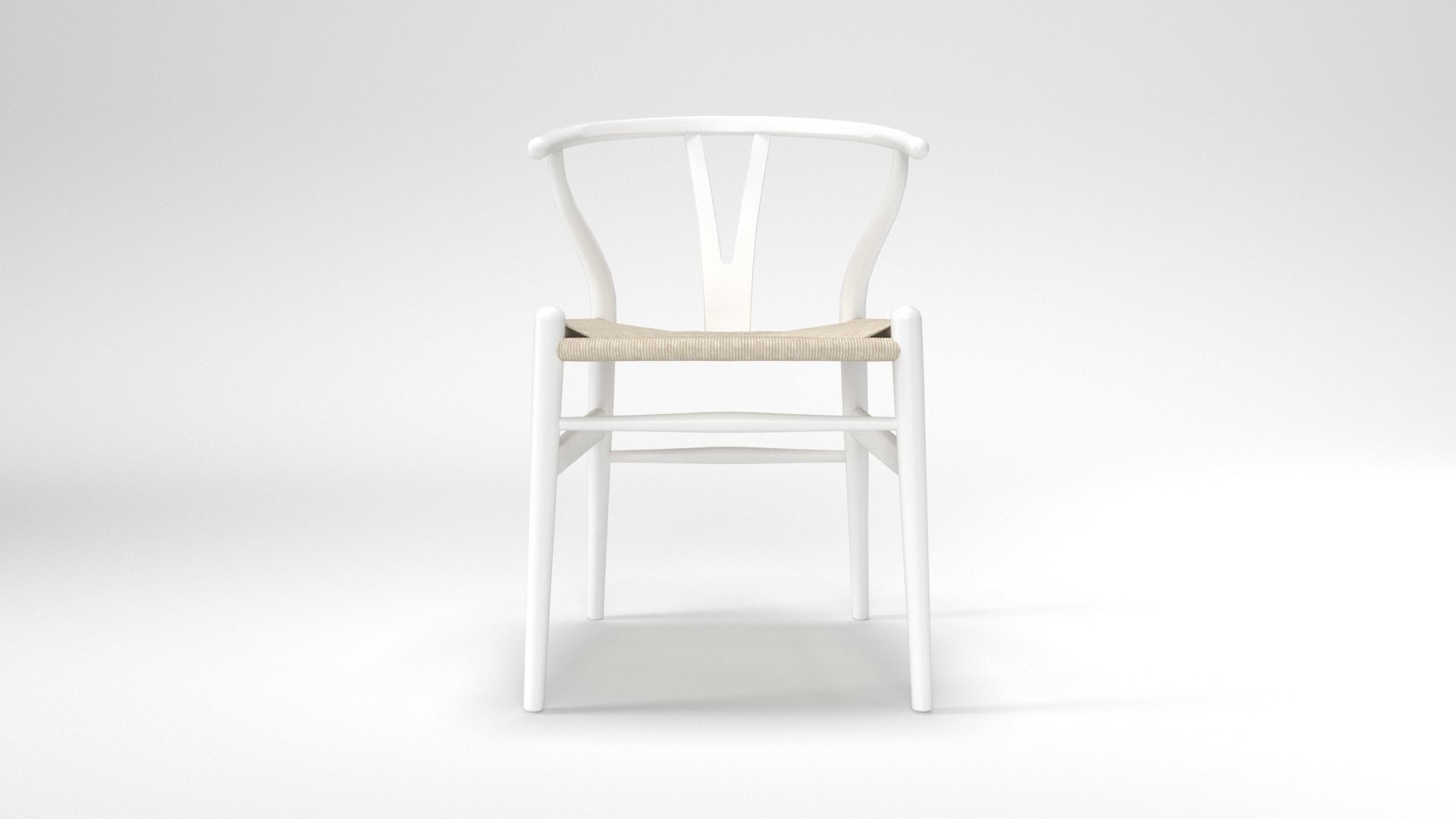 Wishbone Chair Low-poly 3D model_4