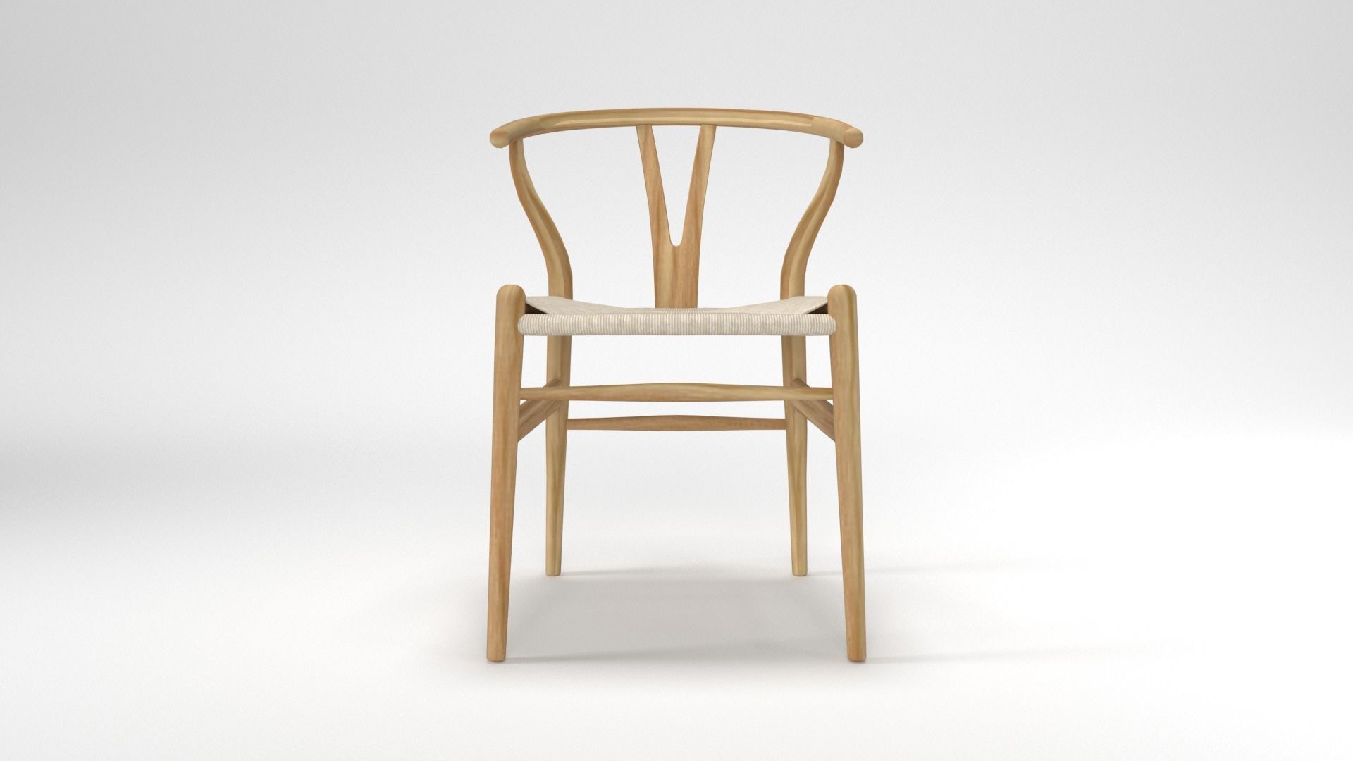 Wishbone Chair Low-poly 3D model_6