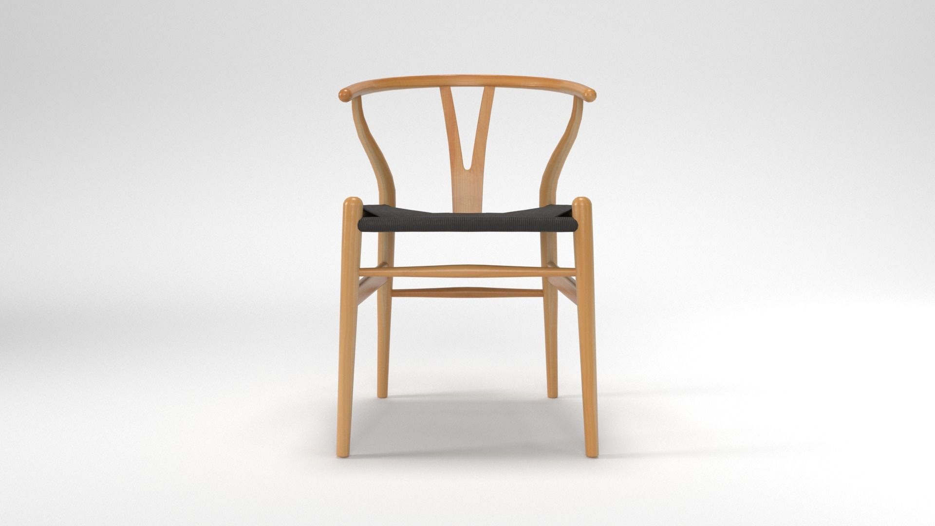 Wishbone Chair Low-poly 3D model_5