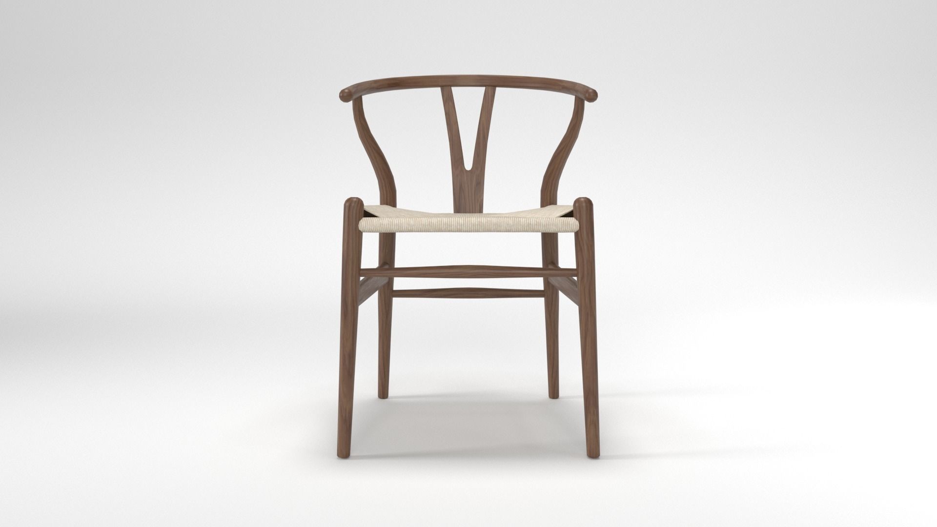 Wishbone Chair Low-poly 3D model_7