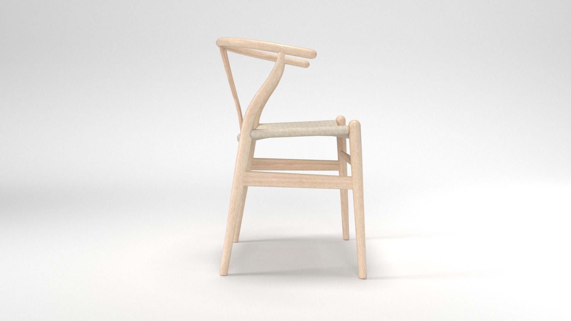 Wishbone Chair Low-poly 3D model_1