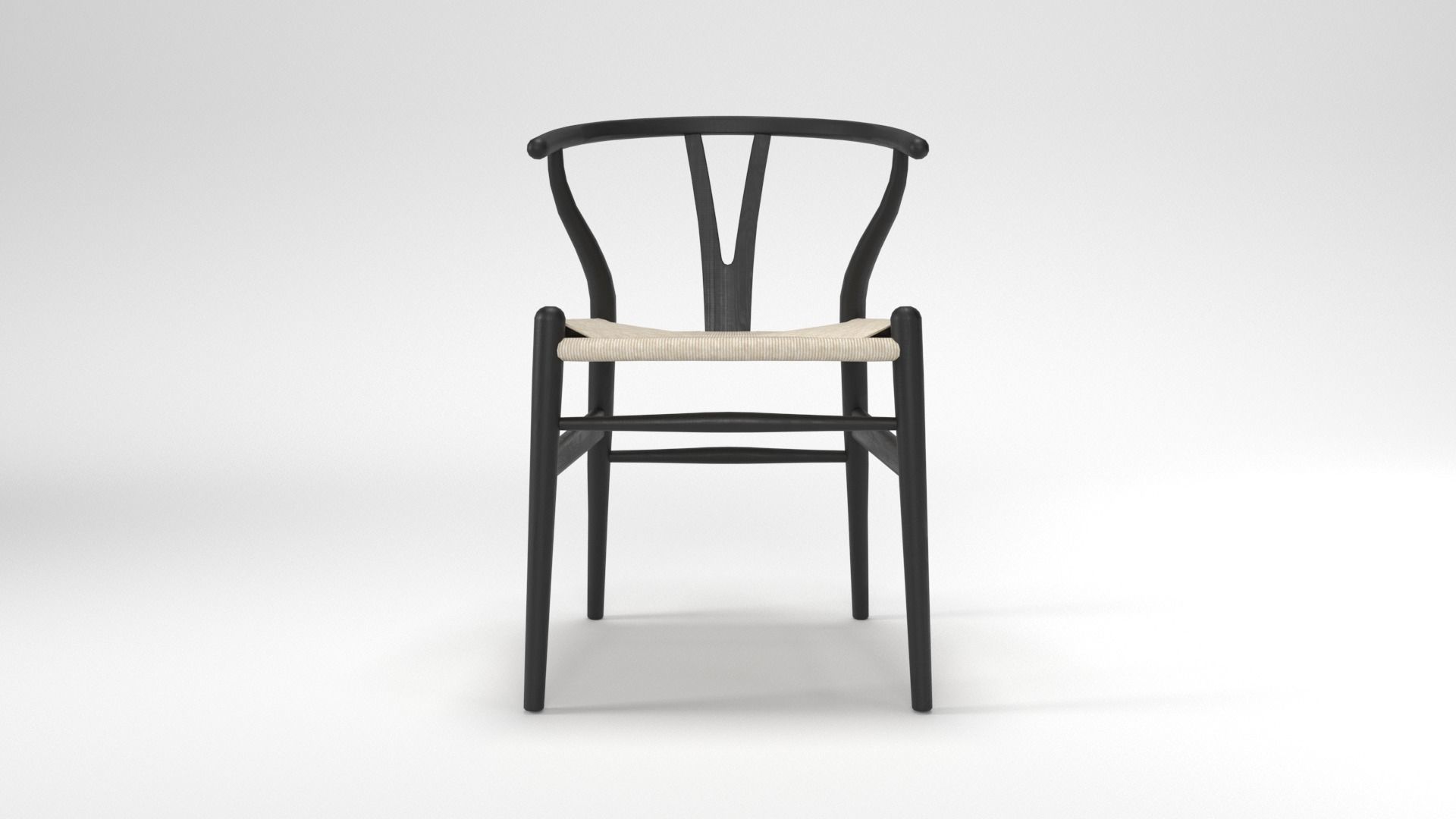 Wishbone Chair Low-poly 3D model_3