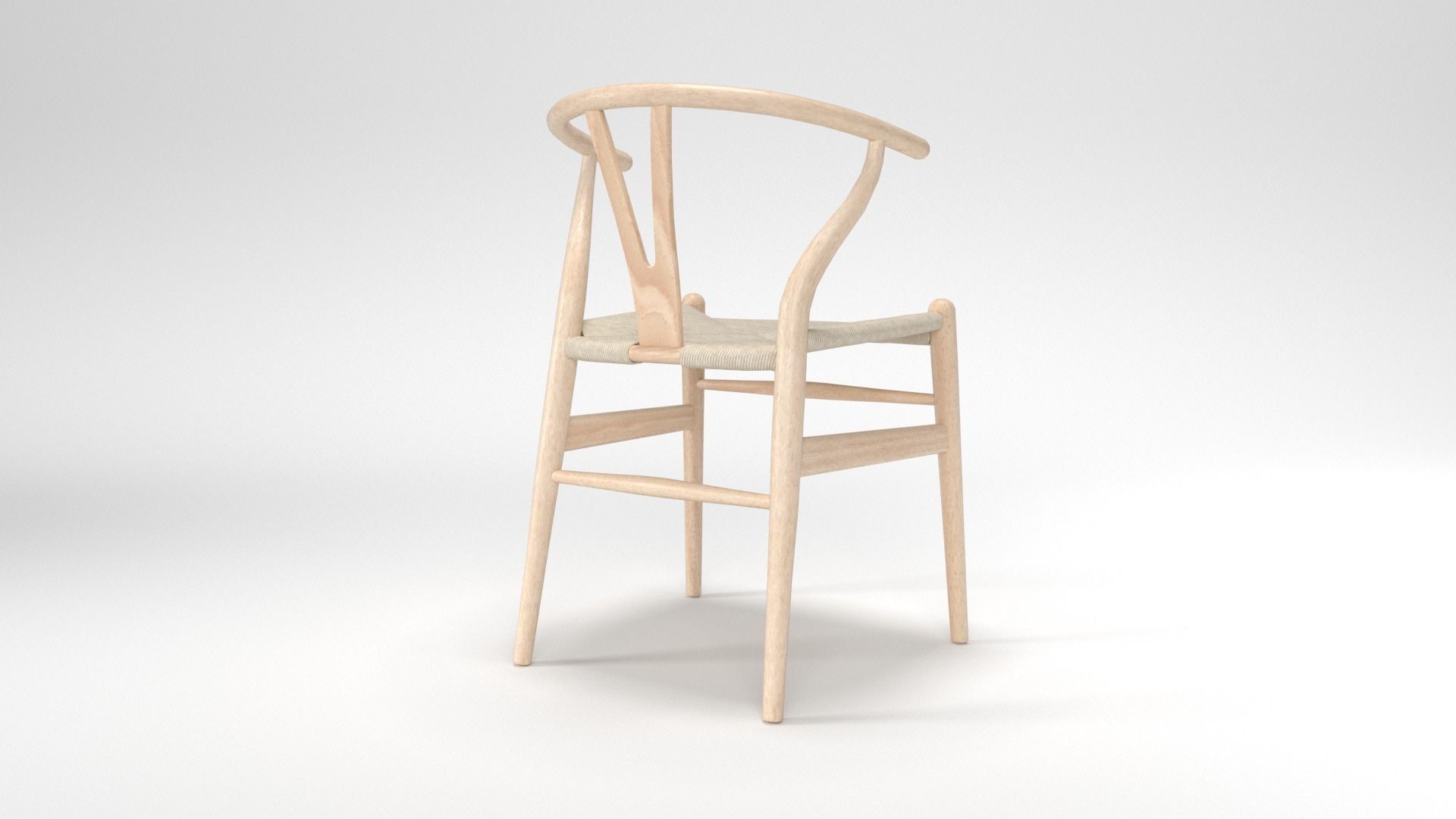 Wishbone Chair Low-poly 3D model_2