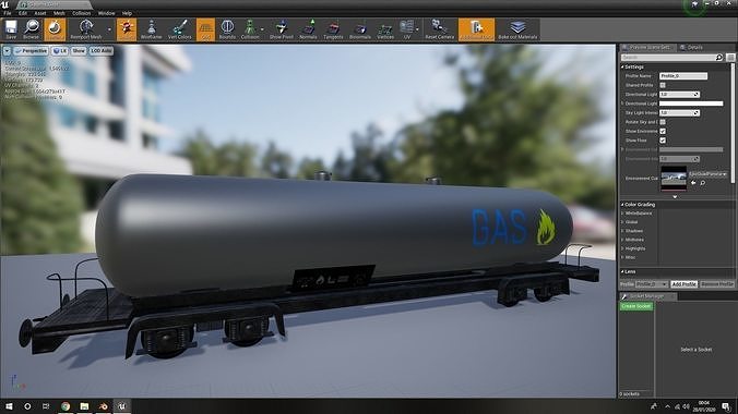 Realistic wagon model 3D optimized UE4 textures 4K Low-poly 3D model