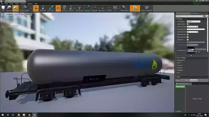 Realistic wagon model 3D optimized UE4 textures 4K