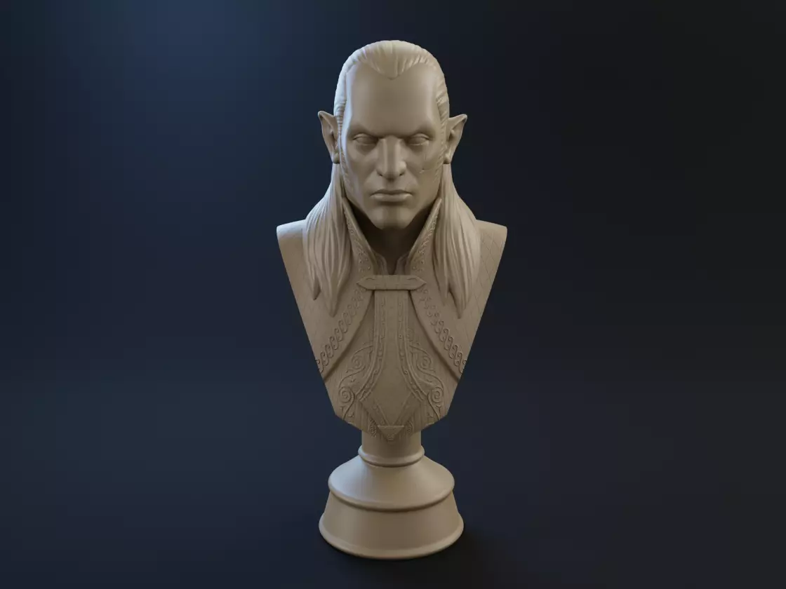 elfdark bust of lord of rings 3D print model_0