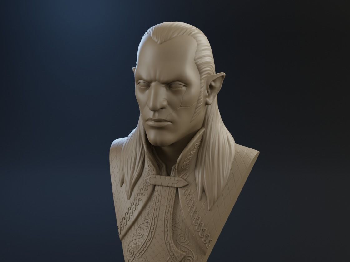 elfdark bust of lord of rings 3D print model_5