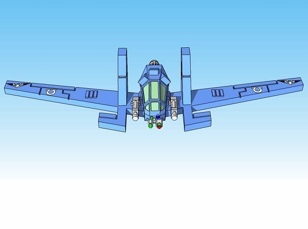 6mm Gull Sci-Fi Reconnaissance Fighter 3D print model_1