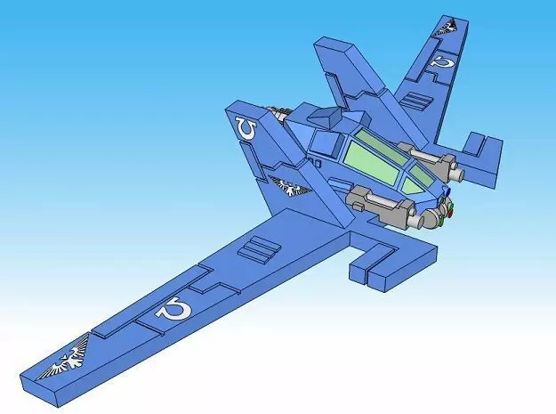 6mm Gull Sci-Fi Reconnaissance Fighter 3D print model_0