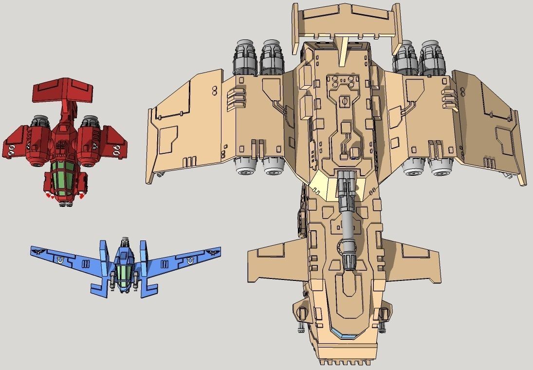 6mm Gull Sci-Fi Reconnaissance Fighter 3D print model_4