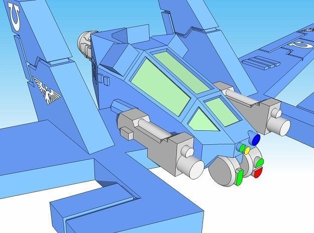 6mm Gull Sci-Fi Reconnaissance Fighter 3D print model_3