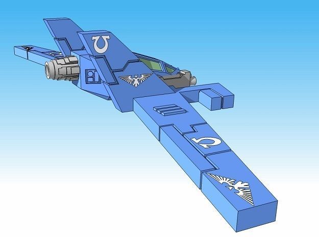 6mm Gull Sci-Fi Reconnaissance Fighter 3D print model_2
