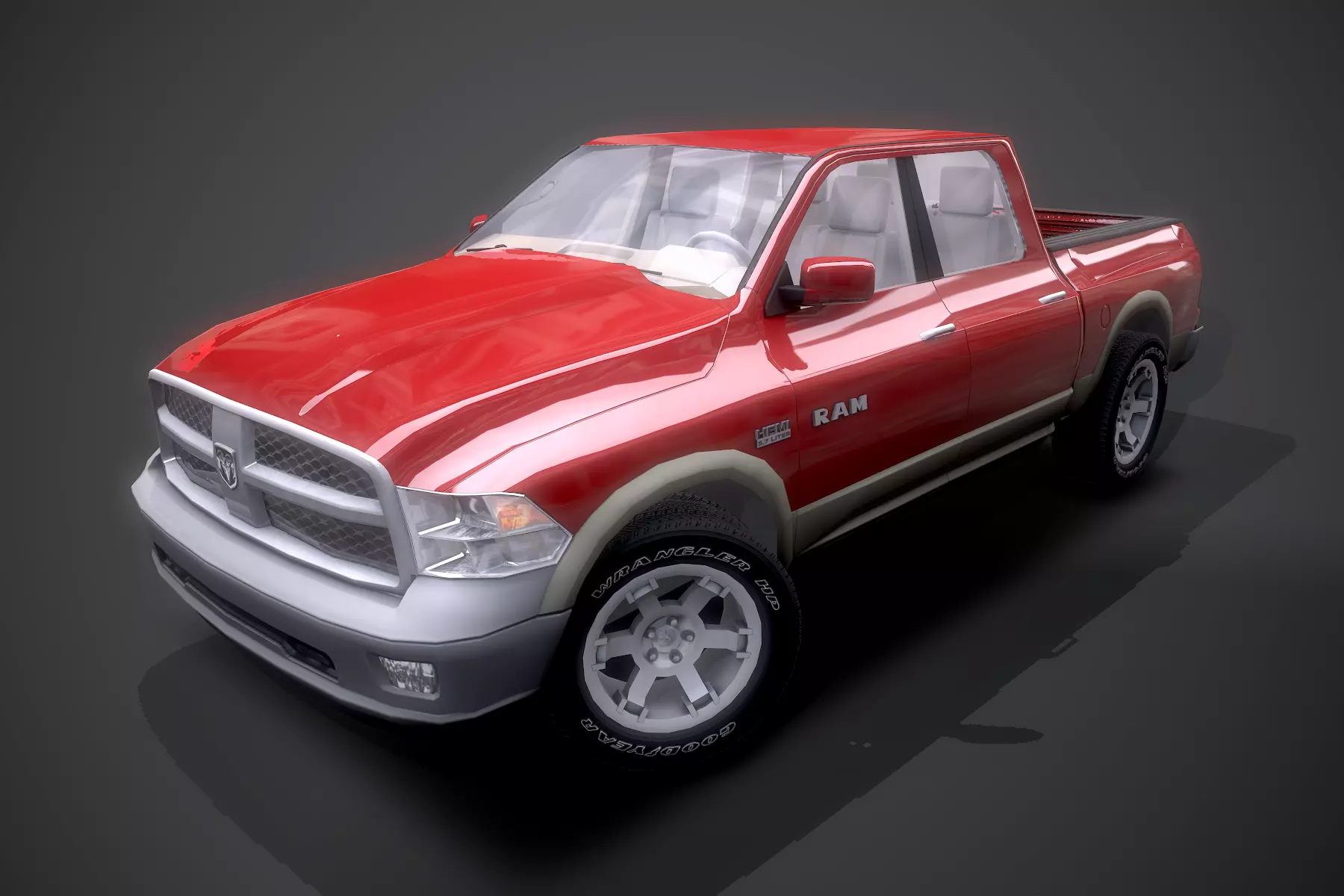Dodge RAM 2009 Low-poly 3D model