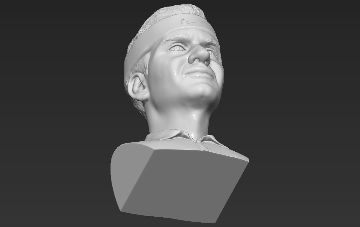 Roger Federer bust 3D printing ready stl obj formats 3D print model_22