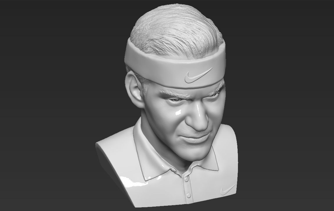 Roger Federer bust 3D printing ready stl obj formats 3D print model_11