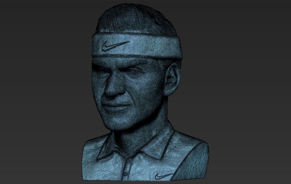 Roger Federer bust 3D printing ready stl obj formats 3D print model_26