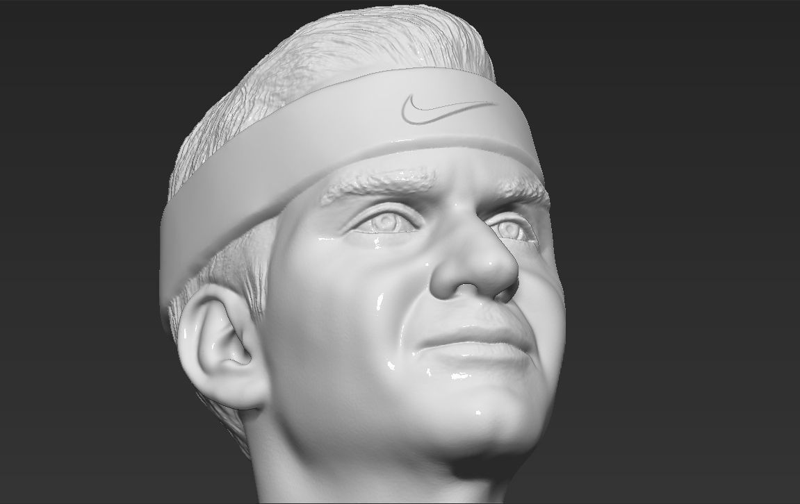 Roger Federer bust 3D printing ready stl obj formats 3D print model_21