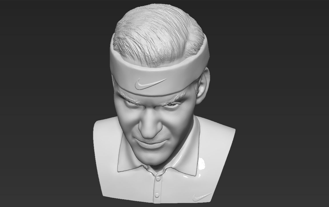 Roger Federer bust 3D printing ready stl obj formats 3D print model_12
