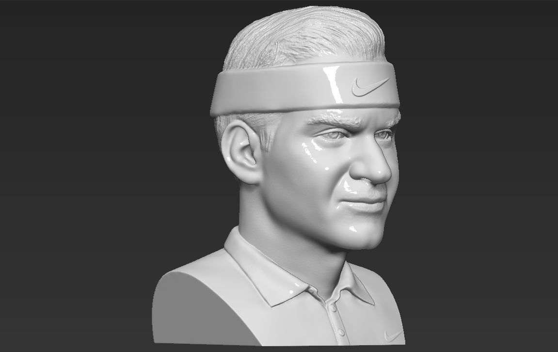 Roger Federer bust 3D printing ready stl obj formats 3D print model_9