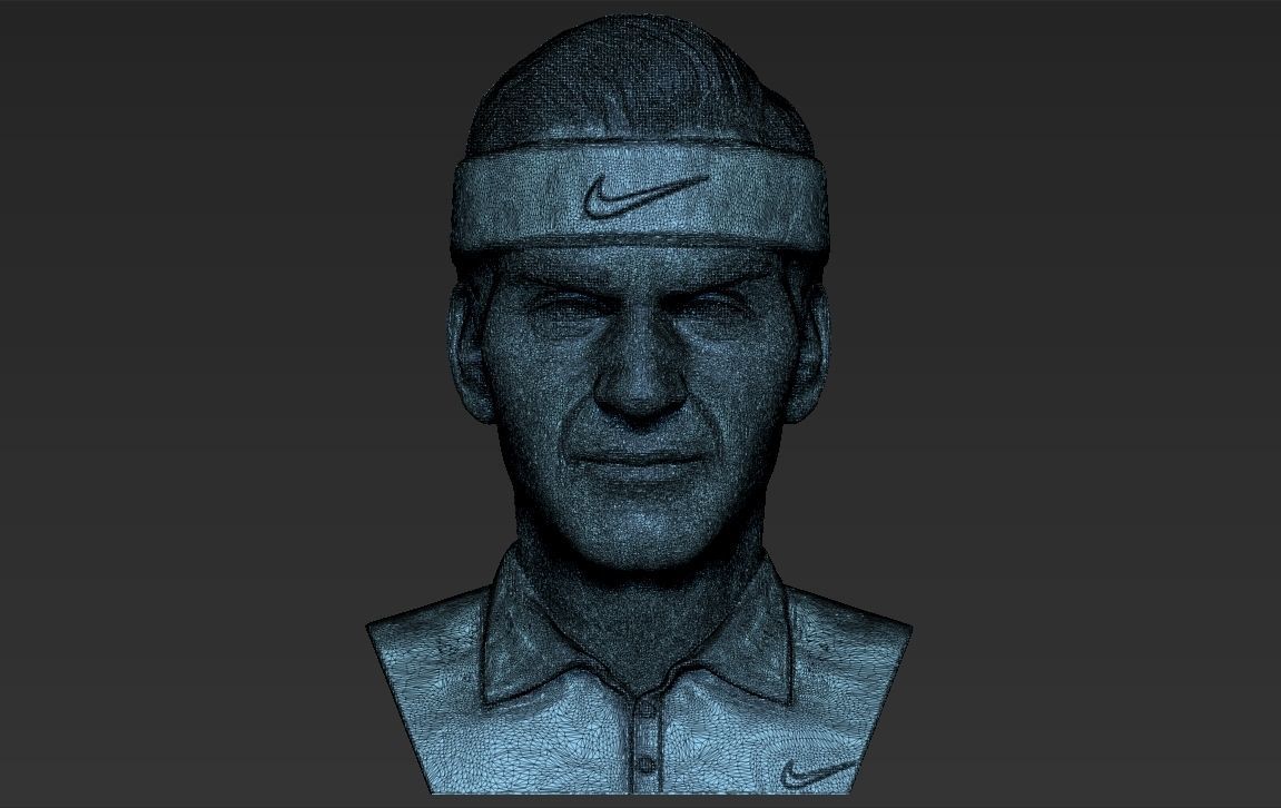 Roger Federer bust 3D printing ready stl obj formats 3D print model_25