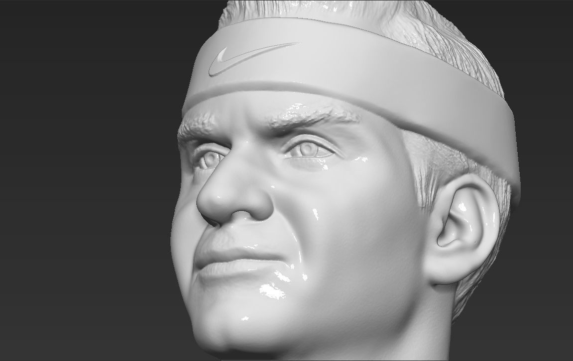 Roger Federer bust 3D printing ready stl obj formats 3D print model_20
