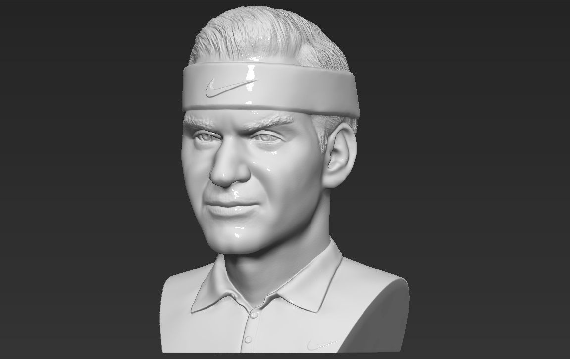 Roger Federer bust 3D printing ready stl obj formats 3D print model_2