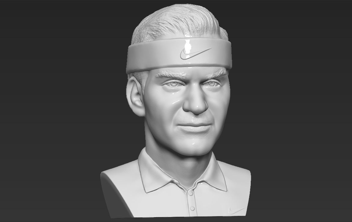 Roger Federer bust 3D printing ready stl obj formats 3D print model_10