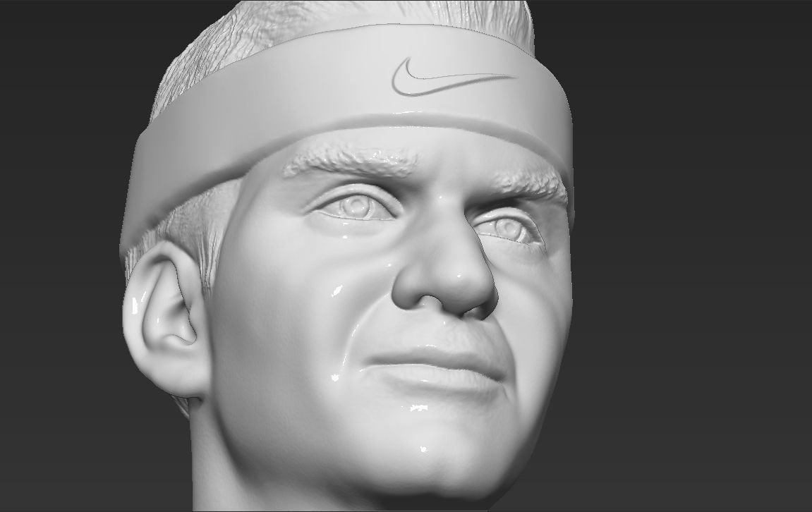 Roger Federer bust 3D printing ready stl obj formats 3D print model_19