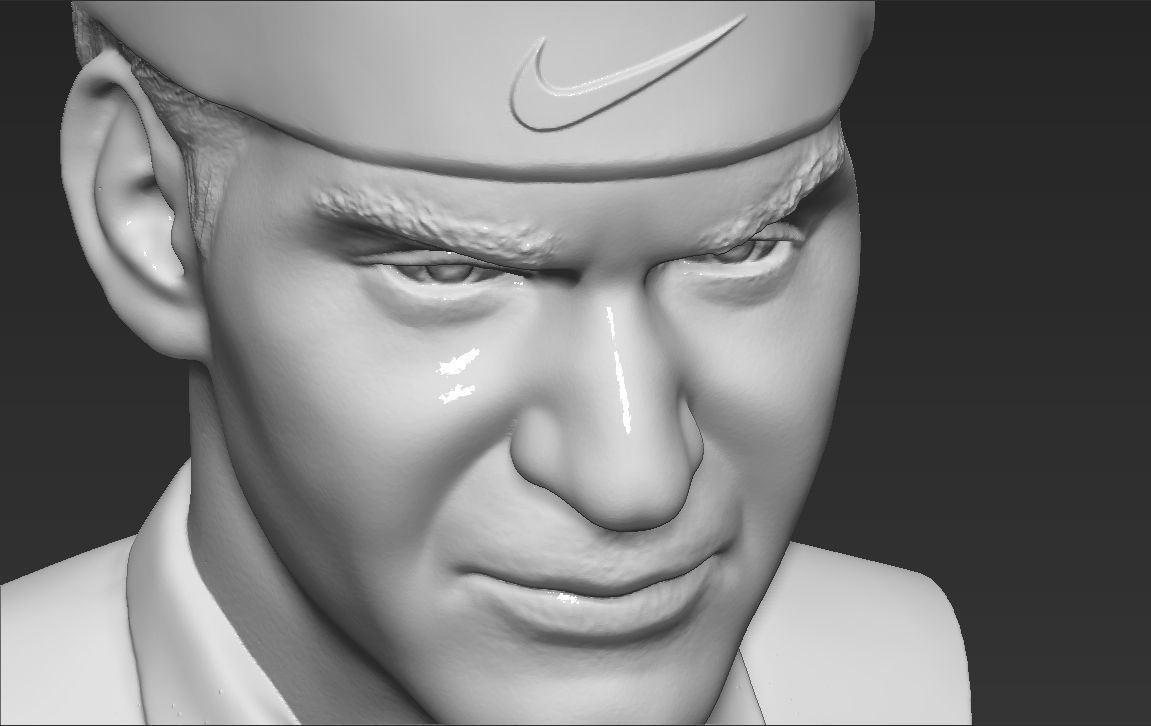 Roger Federer bust 3D printing ready stl obj formats 3D print model_18