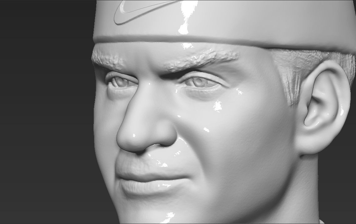 Roger Federer bust 3D printing ready stl obj formats 3D print model_17