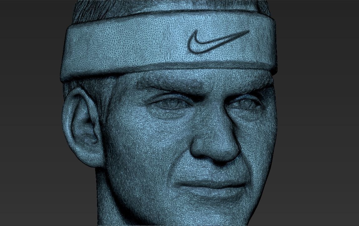 Roger Federer bust 3D printing ready stl obj formats 3D print model_28