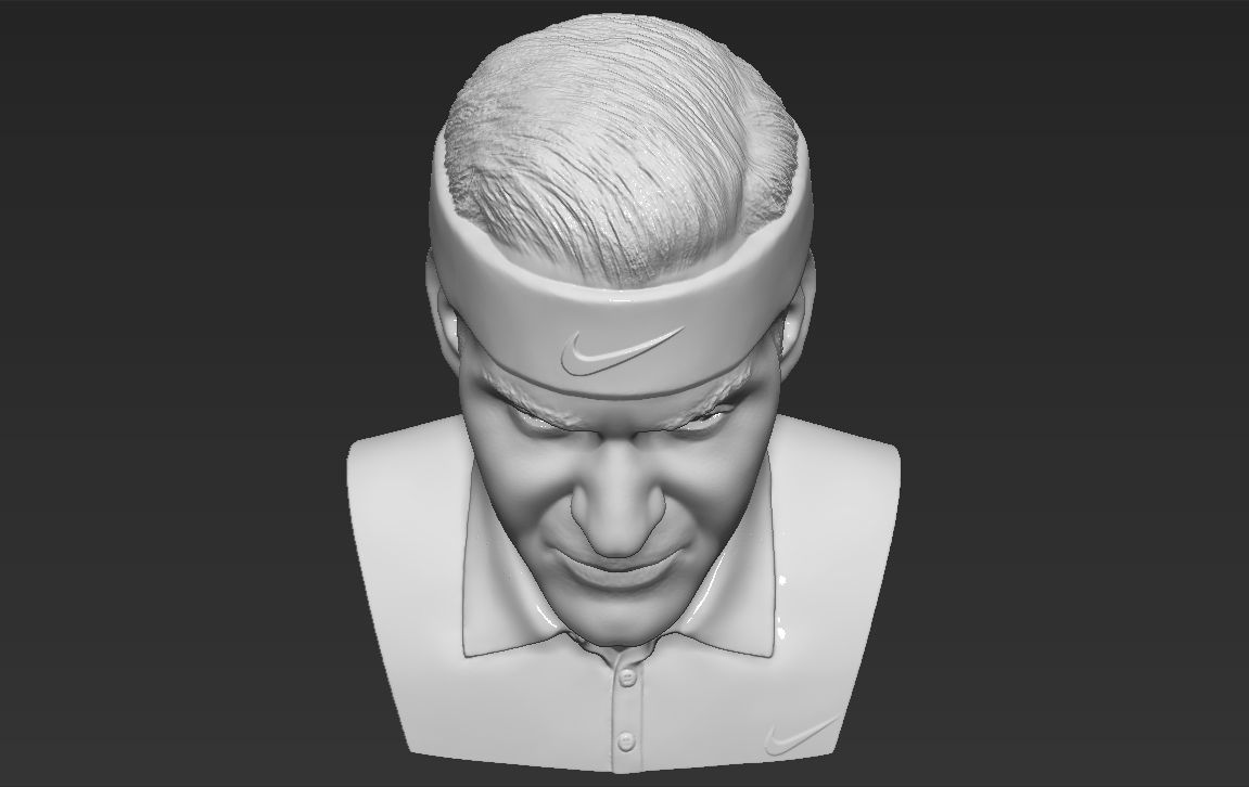 Roger Federer bust 3D printing ready stl obj formats 3D print model_13