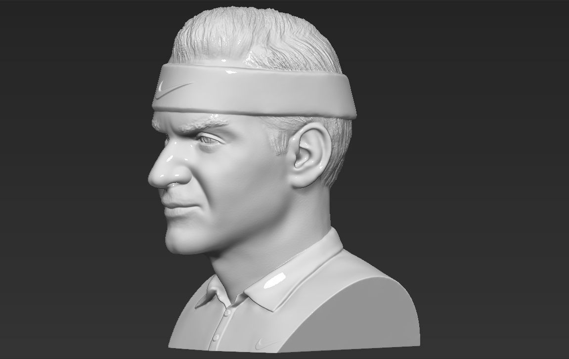 Roger Federer bust 3D printing ready stl obj formats 3D print model_3