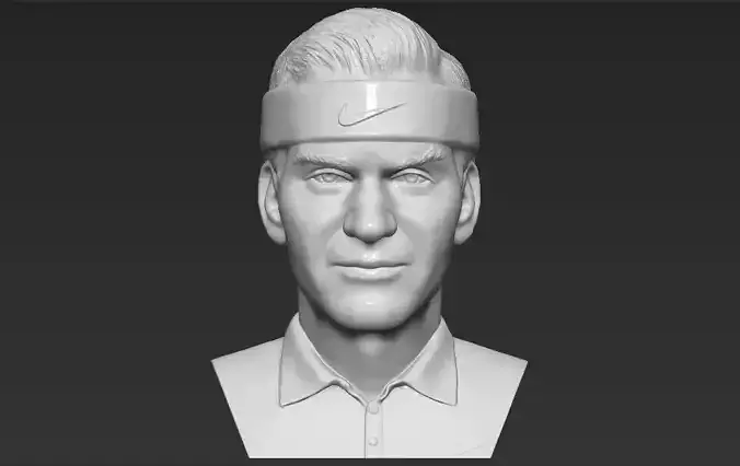 Roger Federer bust 3D printing ready stl obj formats 3D print model