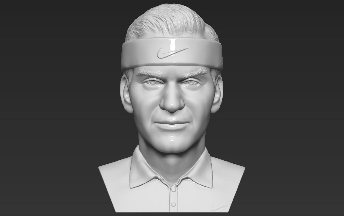 Roger Federer bust 3D printing ready stl obj formats 3D print model_1
