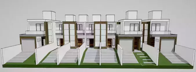 Modelo sobrados residencial - geminadas 