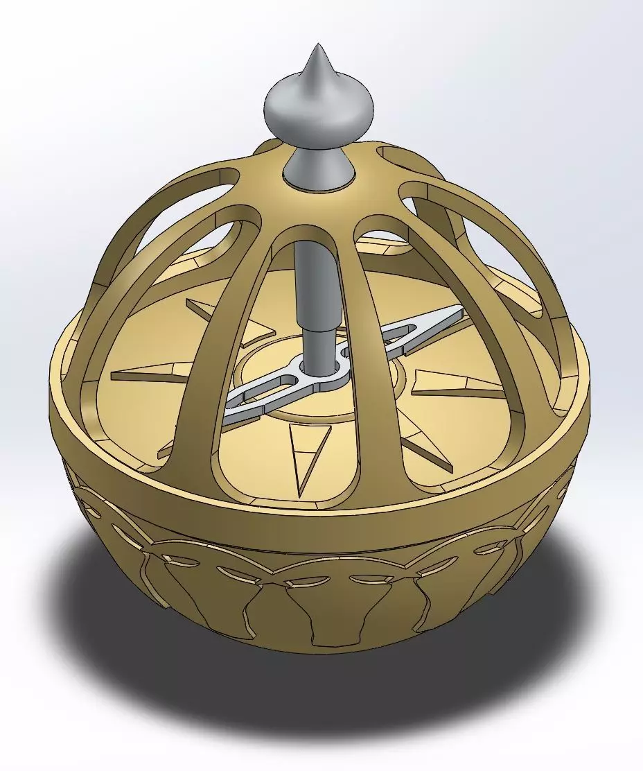 Liahona gold compass 3D print model_0