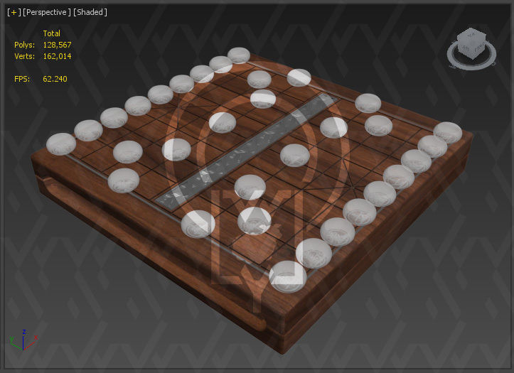 Chess Chinese XiangQi Glass Crystal MASKED and ENGRAVED 3D model_33