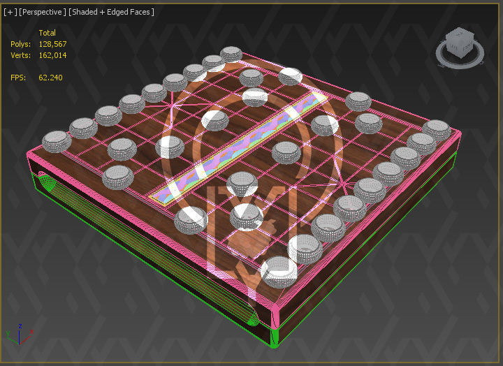 Chess Chinese XiangQi Glass Crystal MASKED and ENGRAVED 3D model_34