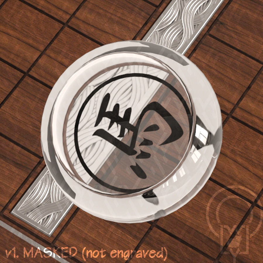 Chess Chinese XiangQi Glass Crystal MASKED and ENGRAVED 3D model_4