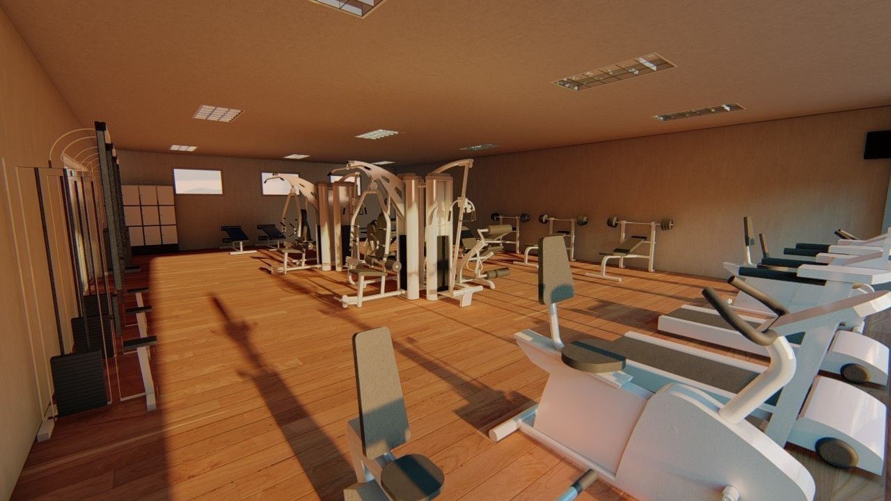 Academia fachada moderna -  Gym modern facade  REVIT NATIVE 3D model_3