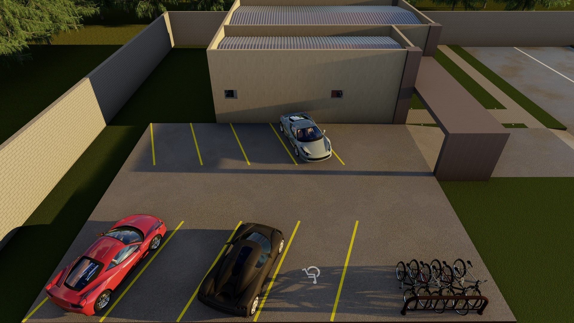 Academia fachada moderna -  Gym modern facade  REVIT NATIVE 3D model_1