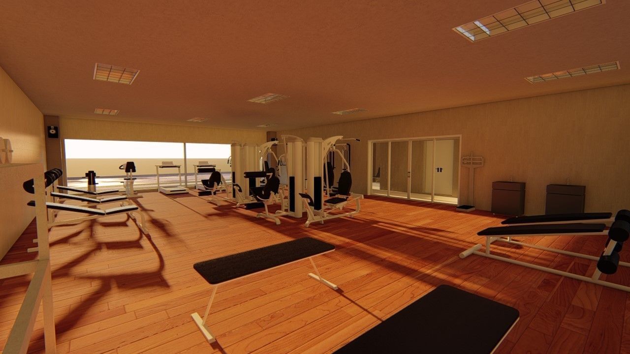 Academia fachada moderna -  Gym modern facade  REVIT NATIVE 3D model_4