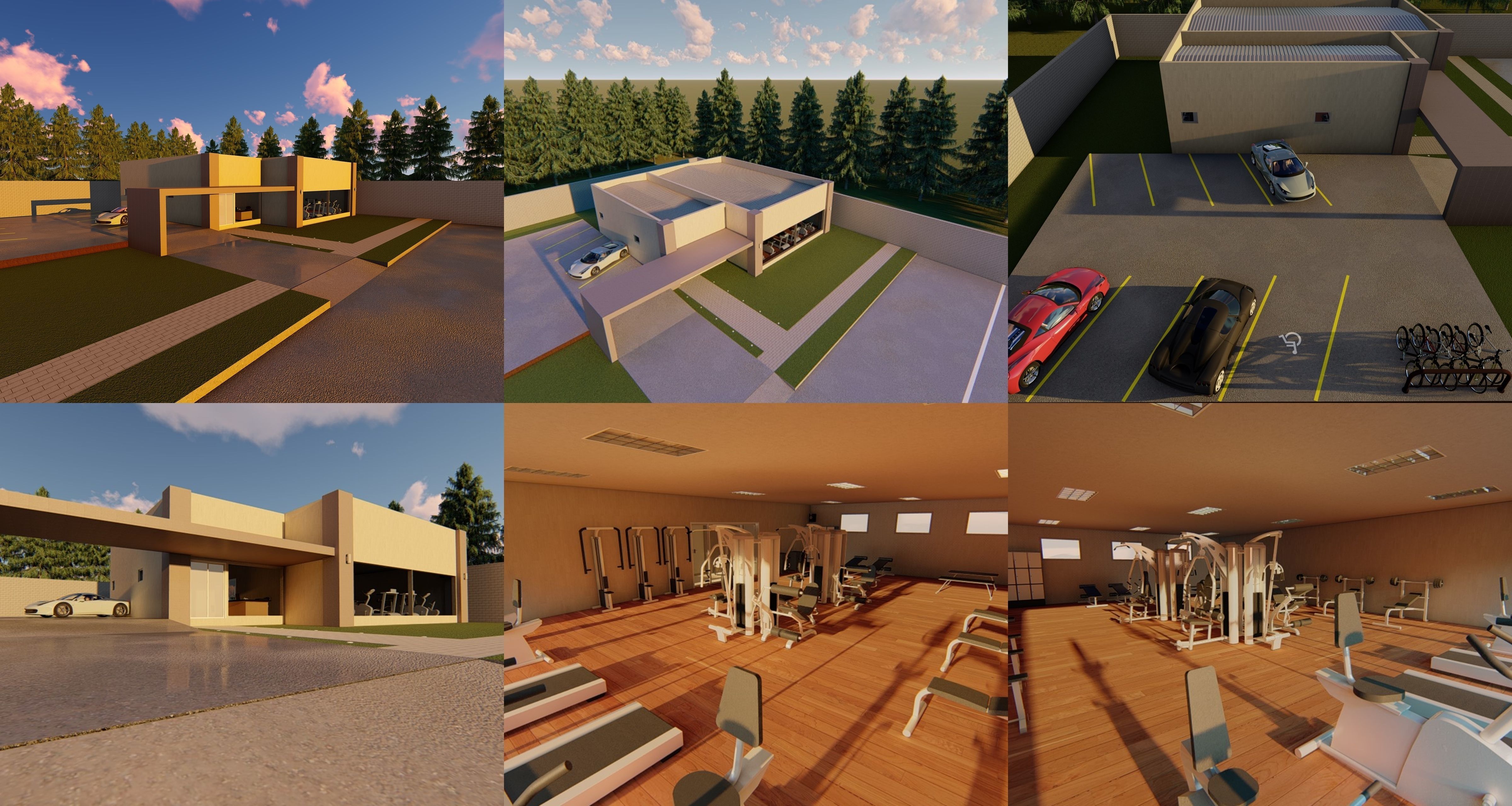 Academia fachada moderna -  Gym modern facade  REVIT NATIVE 3D model_11