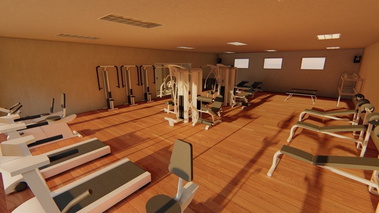 Academia fachada moderna -  Gym modern facade  REVIT NATIVE 3D model_2