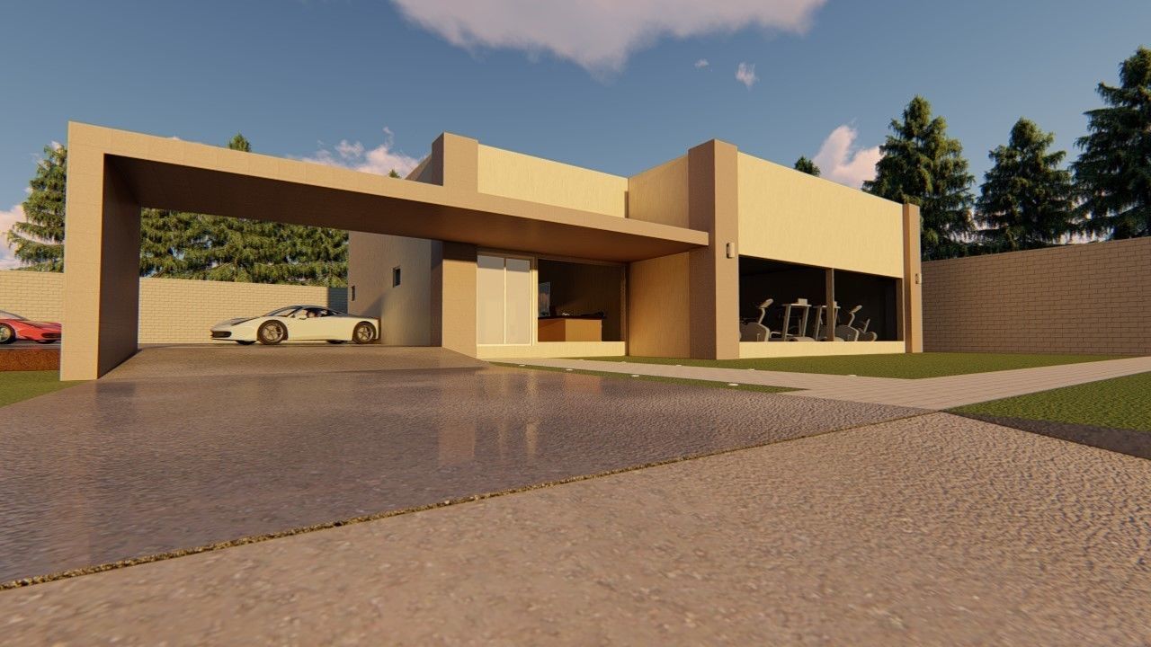 Academia fachada moderna -  Gym modern facade  REVIT NATIVE 3D model_5