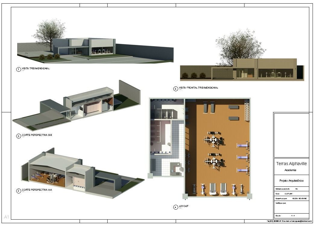 Academia fachada moderna -  Gym modern facade  REVIT NATIVE 3D model_7